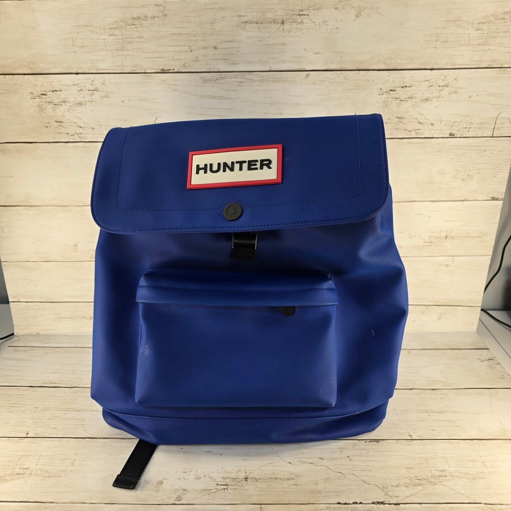 Hunter Royal Blue Rubberized Water Resistant Backpack Bag Limited Ed